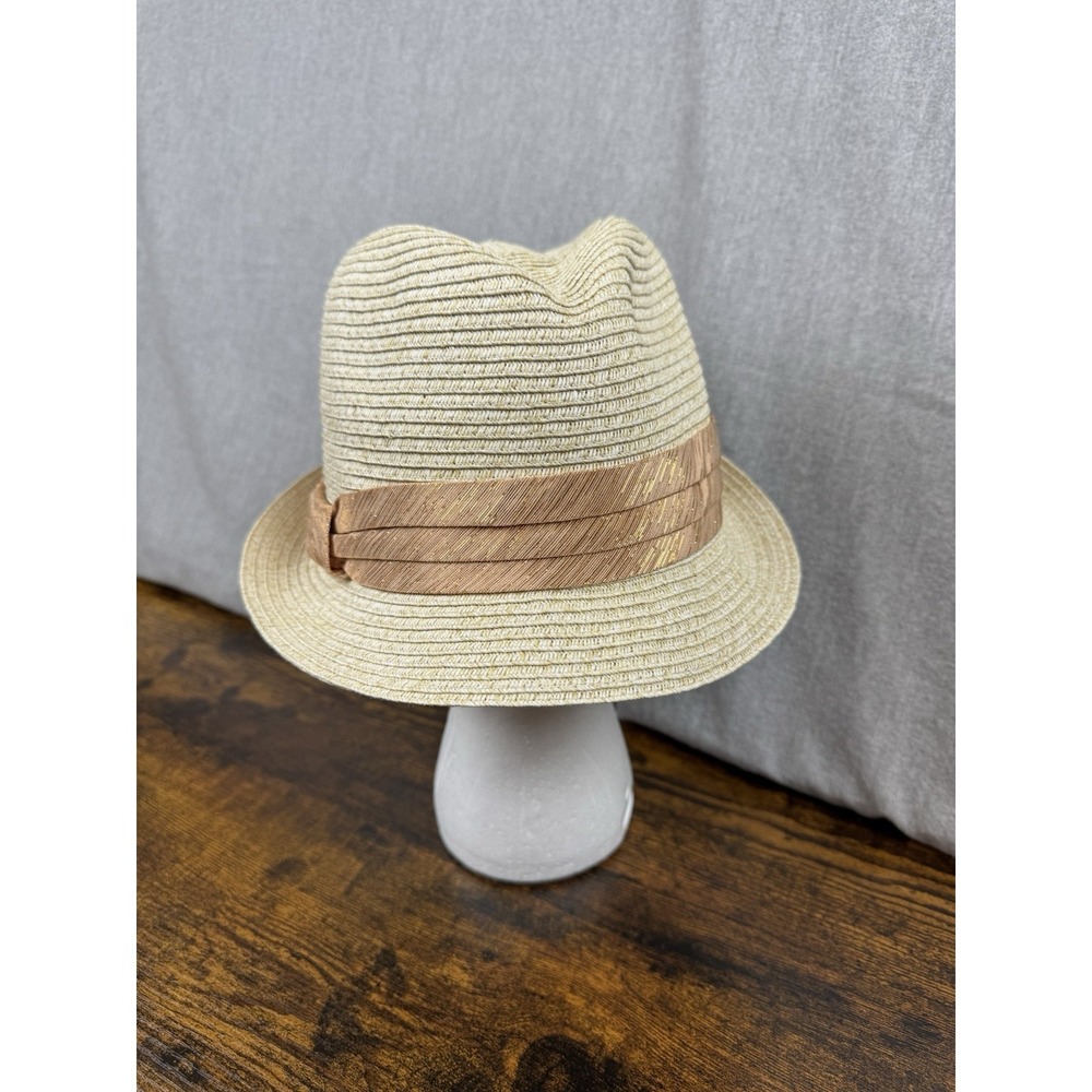 Gap women's Metallic banded straw fedora S/M - Picture 6 of 13